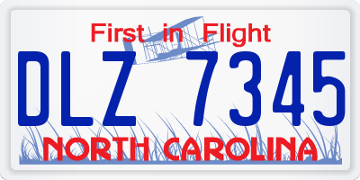 NC license plate DLZ7345