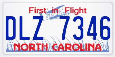 NC license plate DLZ7346
