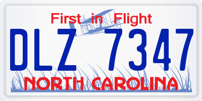 NC license plate DLZ7347