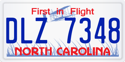 NC license plate DLZ7348