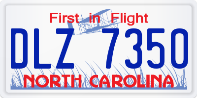 NC license plate DLZ7350