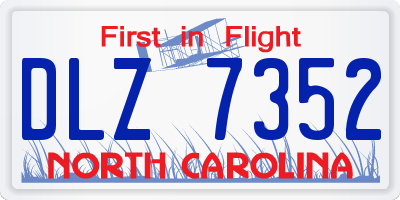 NC license plate DLZ7352