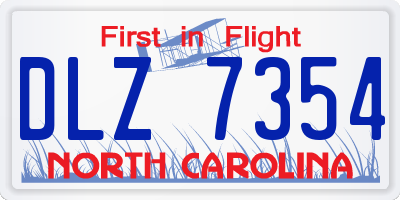 NC license plate DLZ7354
