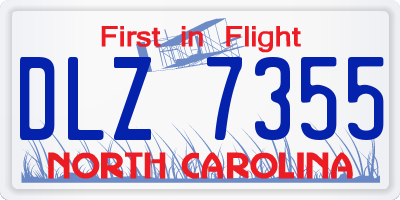 NC license plate DLZ7355