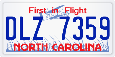 NC license plate DLZ7359