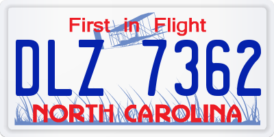 NC license plate DLZ7362