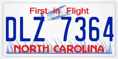 NC license plate DLZ7364