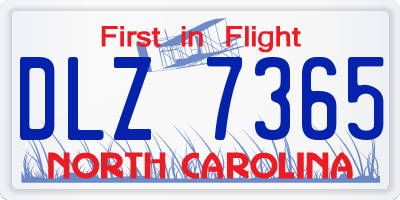 NC license plate DLZ7365