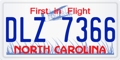 NC license plate DLZ7366