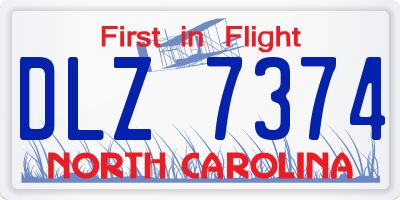 NC license plate DLZ7374