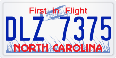 NC license plate DLZ7375