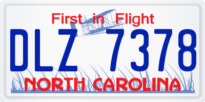 NC license plate DLZ7378