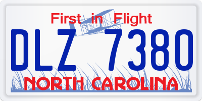 NC license plate DLZ7380