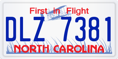 NC license plate DLZ7381