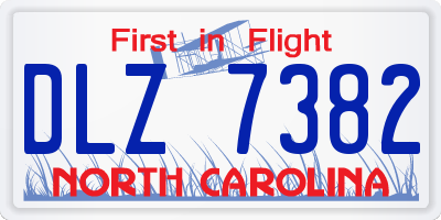 NC license plate DLZ7382
