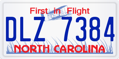 NC license plate DLZ7384