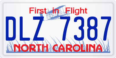 NC license plate DLZ7387