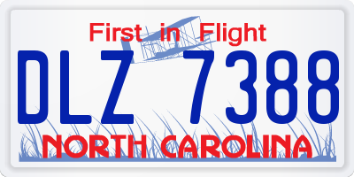 NC license plate DLZ7388