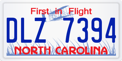 NC license plate DLZ7394