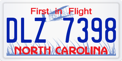 NC license plate DLZ7398