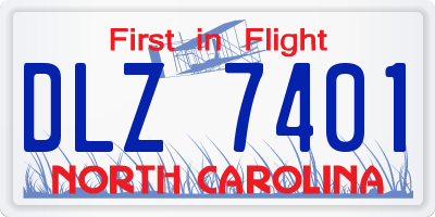 NC license plate DLZ7401