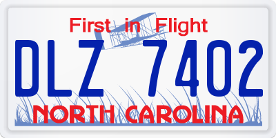 NC license plate DLZ7402