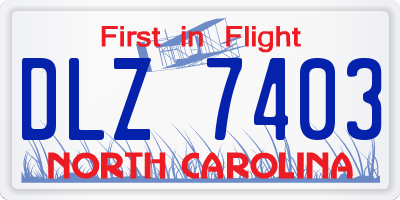 NC license plate DLZ7403