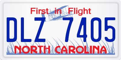 NC license plate DLZ7405