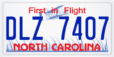 NC license plate DLZ7407