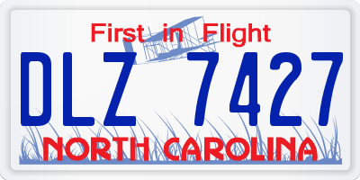 NC license plate DLZ7427