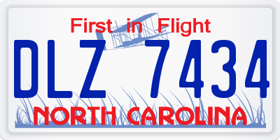 NC license plate DLZ7434