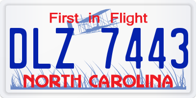 NC license plate DLZ7443