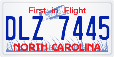 NC license plate DLZ7445
