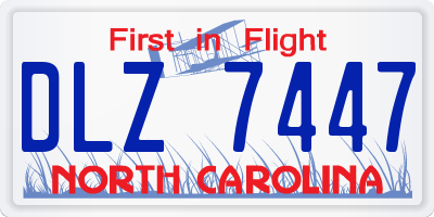 NC license plate DLZ7447