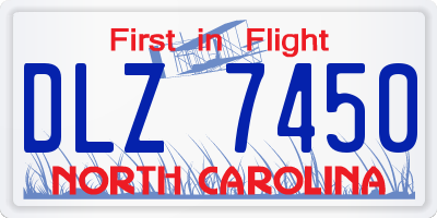 NC license plate DLZ7450