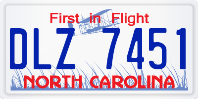 NC license plate DLZ7451