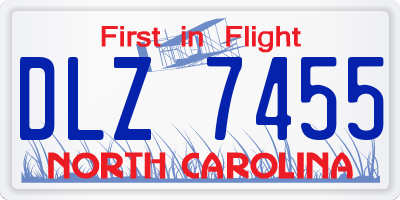 NC license plate DLZ7455
