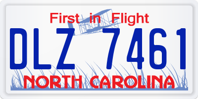 NC license plate DLZ7461