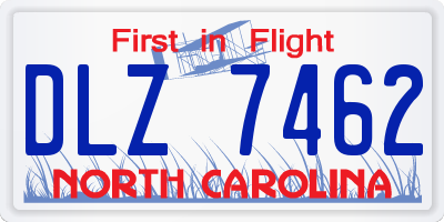 NC license plate DLZ7462