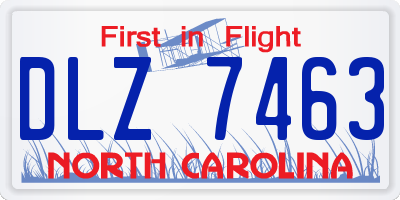 NC license plate DLZ7463