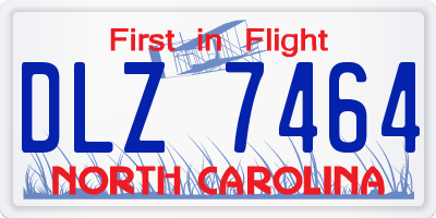 NC license plate DLZ7464