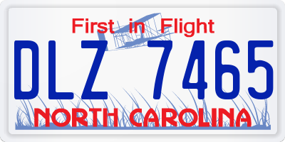 NC license plate DLZ7465