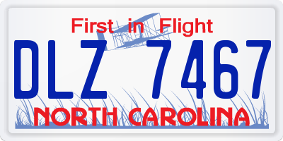 NC license plate DLZ7467