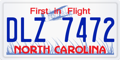 NC license plate DLZ7472