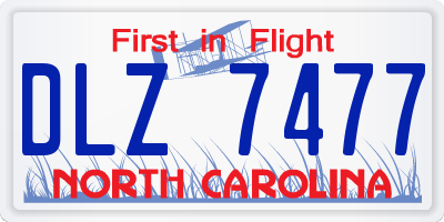 NC license plate DLZ7477