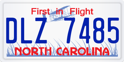 NC license plate DLZ7485