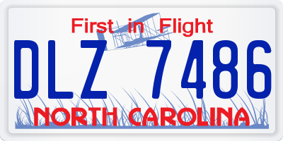 NC license plate DLZ7486