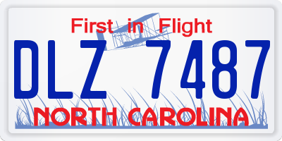 NC license plate DLZ7487