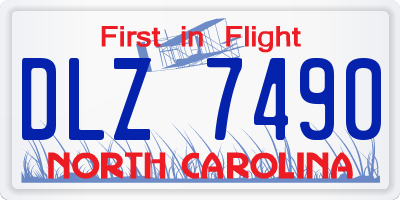 NC license plate DLZ7490