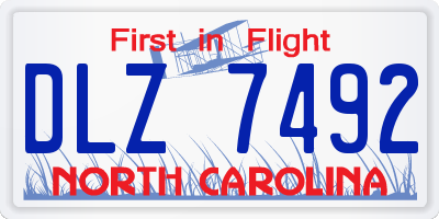 NC license plate DLZ7492